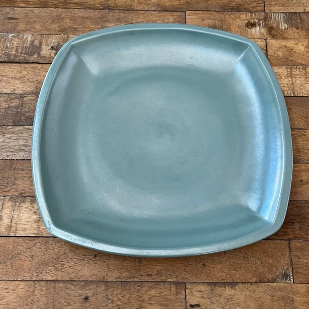 Royal Haeger 12" Square Platter Mint Blue Luster Finish JCPenny Home Collection